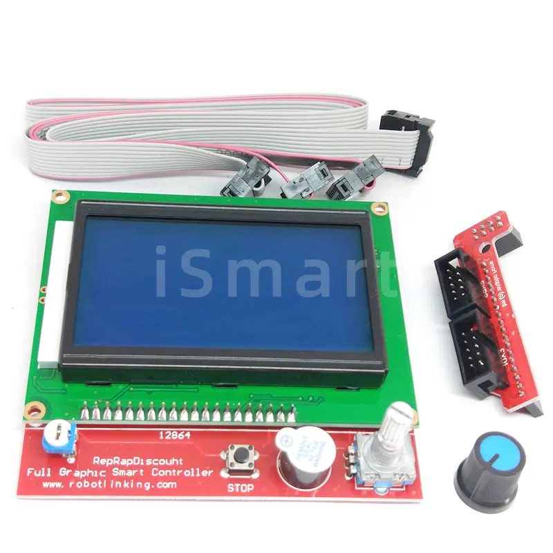 LCD12864 Pannello di Controllo 12864 display lcd dello schermo per 3D Stampante circuito Controller Smart RAMPS1.4 + Interruttore + LCD cavo