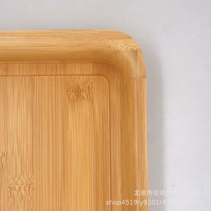 ชุดถาดเสิร์ฟไม้ไผ่ทรงสี่เหลี่ยมลายไม้ธรรมชาติสำหรับเสิร์ฟชาที่บ้าน - Product Image 4