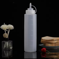 Bouteille de sauce PE à large ouverture de 1000 ml, souple en LDPE, pour ketchup, vinaigrette, miel, avec 1 ou 3 buses, vente en gros