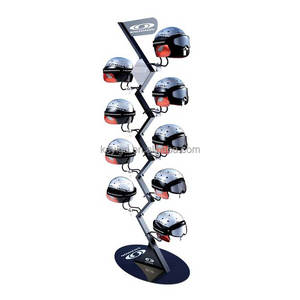 Soporte de Metal para casco de motocicleta y bicicleta, estante de exhibición para sombrero de suelo, nuevo diseño, para tienda minorista - Product Image 3
