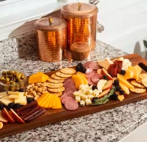 Lớn Acacia phục vụ hội đồng quản trị với xử lý, 36x12 inch hình chữ nhật charcuterie Platter, gỗ tự nhiên máy chủ cho thịt - Product Image 2
