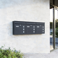 Boîte aux lettres murale extérieure sécurisée en acier galvanisé enduit de poudre, durable et étanche