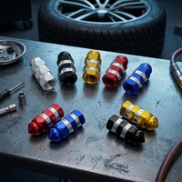 Couvercle anti-poussière de roue, enveloppe en métal coloré 1 pièce, capuchon de tige de Valve de pneu à balles noires