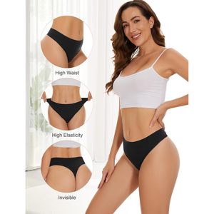 Lot de 5 Culottes Thong Femme Sans Coutures Taille Haute Tanga Invisible Respirantes Confortables pour l'Entraînement - Product Image 4