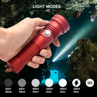 Lampe de plongée rechargeable Asafee IP68 XHP70.2, corps en alliage d'aluminium, lampe de poche, lumière sous-marine 150 m pour plongeurs professionnels