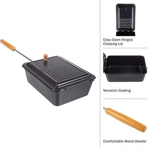 Machine à popcorn à l'<span class=keywords><strong>ancienne</strong></span> avec revêtement antiadhésif et longue poignée, idéale pour la cuisson en plein air au feu de camp et les réunions de famille - Product Image 2