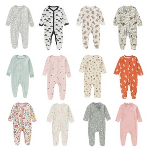 <span class=keywords><strong>Pijama</strong></span> Enterizo de Algodón Estampado para Bebé (0-1 Año) con Botones Delanteros y Estilo Aleatorio, Manga Larga, con Pies, Venta al por Mayor - Product Image 3