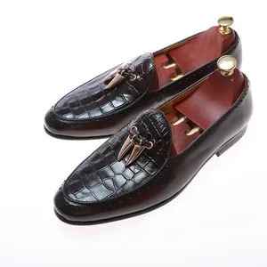 Lantejoulas estampa africana de couro, feito à mão, elegante, caminhada, homem, sapatos de motorista para homens
