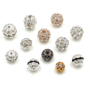 Perles rondes argile un trou strass pavé cristal perles boule <span class=keywords><strong>de</strong></span> <span class=keywords><strong>verre</strong></span> pour la fabrication <span class=keywords><strong>de</strong></span> bijoux - Product Image 1