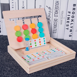 Giocattoli logici per la prima educazione dei bambini giocattolo educativo per bambini gioco <span class=keywords><strong>da</strong></span> <span class=keywords><strong>tavolo</strong></span> in legno a quattro colori - Product Image 4