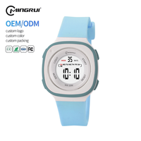 Montre numérique pour femme MINGRUI, écran carré rond, grand écran, étanche, montre numérique pour femmes, sport, alarme, calendrier, bracelet en PU, OEM