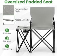 Chaise de camping pliable en aluminium NBT pour l'extérieur, table d'appoint portable, chaise de pêche, chaise de camping-car, chaise de pique-nique, 2 poches de rangement, porte-gobelet