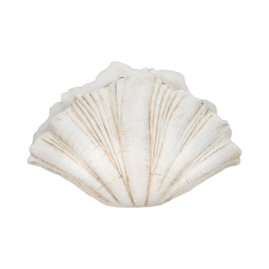 Statuetta decorativa a forma di conchiglia, scultura in resina testurizzata per la casa, il bagno, l'ufficio, il soggiorno. - Product Image 1