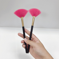 Roze Waaierborstels Gezichtsmasker Borstels Zachte Make-Up Borstel Cosmetische Applicator Plastic Handvat Glycolschil Masker Modder Diy Beauty Tool
