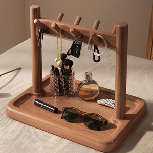 Rak Penyimpanan Multifungsi Portabel Bergaya Klasik dari Kayu untuk Aksesori Perhiasan dan Penyimpanan Kunci di Ruang Tamu. - Product Image 6