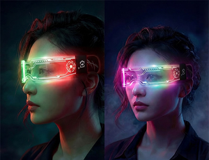 Lunettes LED multicolores en plastique de style cyberpunk avec effets lumineux dynamiques pour les soirées en boîte de nuit, les concerts et les festivals de musique - Product Image 5