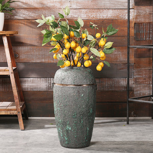 Florero de cerámica Vintage <span class=keywords><strong>para</strong></span> suelo de cerámica, jarrón grande <span class=keywords><strong>para</strong></span> patio, sala de estar, decoración de anillo de cobre - Product Image 4