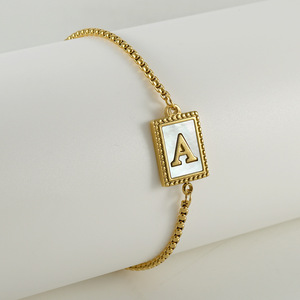 XIXI stile Trendy regolabile catene A-Z lettera iniziale bracciale nuova moda <span class=keywords><strong>oro</strong></span> placcato 18k in acciaio inox gioielli bracciali - Product Image 5