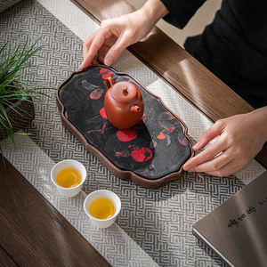 Guanlan Walnut Wood <b>Tea</b> <b>Tray</b> Irregular Shape Heat Resistant For Kung Fu <b>Tea</b> Set Home Use - Product Image 1