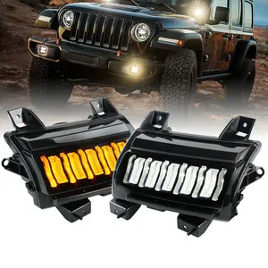 Lampu Sepatbor Sinyal Belok Led, Disetujui DOT untuk Jeep Wrangler JL RUBICON/SAHARA Siang Hari Lampu Berjalan untuk Gladiator JT 2018 +