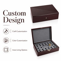 Boîte de rangement personnalisée en bois pour capsules de suppléments, boîte à pilules verrouillable en bois, présentoir, doublure intérieure de couleur artisanale personnalisée, finition mate