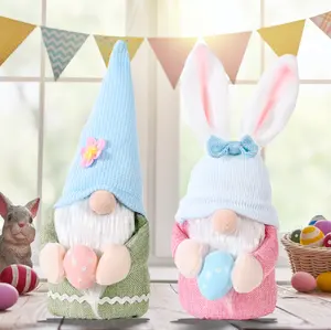 Nome de Pascua de felpa Gonk Spring, Nomos rosas o azules con Orejas de conejo y huevos