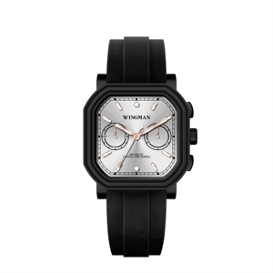 Montre de mode pour homme, bracelet en caoutchouc de silicone, mouvement Seagull ST1901, grand cadran carré, étanche, automatique, mécanique - Product Image 4