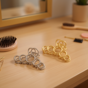 Pince à cheveux Angelina 7,5 cm, clip métallique circulaire pour femmes, accessoire de coiffure - Product Image 5