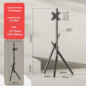 Thép Chất lượng cao nghệ thuật giá vẽ Tripod sàn gỗ TV đứng với chiều cao có thể điều chỉnh xoay TV giỏ hàng thiết kế mới gắn kết & xe - Product Image 5