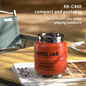 Portable Gas Cylinder Speaker, Mini Wireless <strong>Subwoofer</strong> with LED Light, Outdoor Camping Music Player - Product Image 2