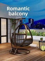 Fauteuil suspendu d'extérieur en rotin, balançoire double pour jardin, cour, salon ou parc