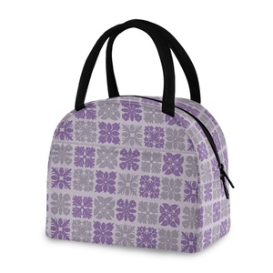 Sac à déjeuner élégant personnalisé, imprimé matelassé, pour livraison de repas, isotherme, réutilisable, écologique, sacs isothermes pour boissons - Product Image 1