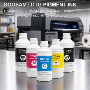 Pigmento de Tinta DTG a Base de Agua CMYK Blanco Compatible con Impresora Kornit DTG para Camisetas, Suministro al por Mayor Directo a la Prenda - Product Image 1