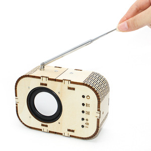 Wooden Radio Science <b>Kit</b> 3 With Antenna <b>Diy</b> Educational Toy For Kids 10-12 Years Old Manual Assembly Model - Product Image 4