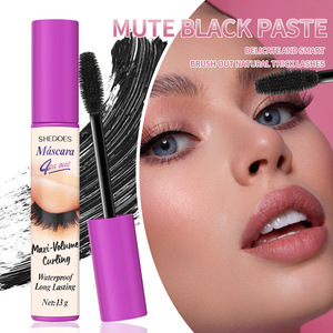 Máscara de Pestañas 4 en 1, Resistente al Agua y al Sudor, Sin Manchas, Larga Duración, Extensión de Pestañas, Volumen y Longitud, Maquillaje Cosmético - Product Image 1