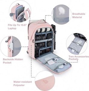 Sac à dos pour appareil photo, sacs et étuis pour appareils photo reflex numériques, compatible avec les ordinateurs portables jusqu'à 13,3 pouces, imperméable avec housse de pluie, support pour trépied, échantillon gratuit - Product Image 4