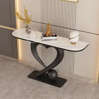 Lampe de table de console de dalle de roche minimaliste moderne de style italien armoire d'entrée de luxe avec étui à bande de porte pour le salon