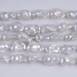 Perlas de Agua Dulce Barrocas Naturales de Zhuji, de 14-18 mm, Blancas, Sueltas, Irregulares, para Hacer Collares y Pulseras - Product Image 3
