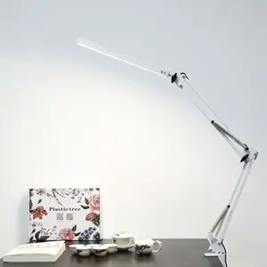 Lámpara de mesa de atenuación de brazo largo con Clip para escritorio, luces LED plegables de moda, lámpara de lectura de 3 colores para sala de estar, nueva