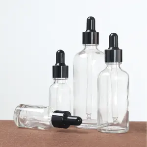 1oz 2oz 4 oz 15ml 30ml 60ml 120ml 1 2 4 oz amber kosmetik kosong minyak esensial wajah serum botol tetes kaca dengan penetes