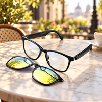 Lunettes audio LC-102-18 avec verres polarisés magnétiques à clipser, anti-lumière bleue, traduction en temps réel, BT6.0