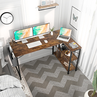 Bureau d'ordinateur portable réglable en forme de L de 39 pouces avec étagères ouvertes, poste de travail d'angle réversible pour bureau à domicile, sac de rangement