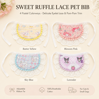 Bavoir-laisse pour animaux de compagnie à imprimé animalier de dessin animé avec dentelle, pour petits chiens et chats, usage quotidien, fournitures pour animaux de compagnie, vente en gros, commande en gros