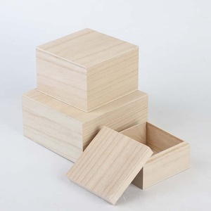 Scatola di <span class=keywords><strong>Legno</strong></span> di Paulownia Quadrata con Coperchio, Dimensioni Personalizzabili, <span class=keywords><strong>per</strong></span> Gioielli e Confezioni <span class=keywords><strong>Regalo</strong></span> - Product Image 4