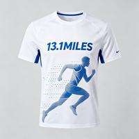 T-shirt de course personnalisé à logo pour événement de marathon, impression par transfert thermique, sublimation, tricoté, écologique, promotionnel, à prix abordable
