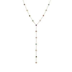 Collar de acero inoxidable con circonitas y flecos largos, estilo europeo y americano, con cadena en forma de Y, adecuado para todas las ocasiones. - Product Image 6