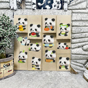 Jouets de construction animaux mignons Panda, kits de puzzle éducatifs en ABS pour enfants, figurines d'ours de dessin animé en briques, vente en gros - Product Image 3