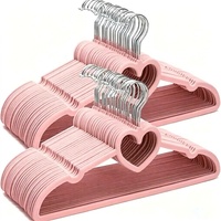 AINARE - Appendiabiti all'ingrosso per fabbriche: appendiabiti rosa floccati a forma di cuore, antiscivolo, multifunzionali per abiti e gonne
