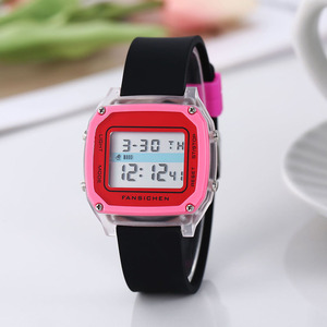 Unisex PC kare dijital ekran izle su geçirmez zamanlayıcı çok fonksiyonlu Alarm kronometre spor izle - Product Image 5