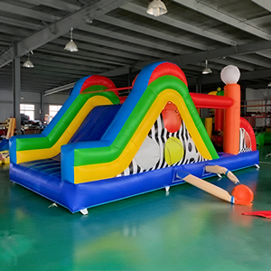 Château gonflable sportif coloré avec toboggan, thème football et baseball, pour fêtes <span class=keywords><strong>d</strong></span>'anniversaire <span class=keywords><strong>d</strong></span>'enfants et aires de jeux extérieures - Product Image 3